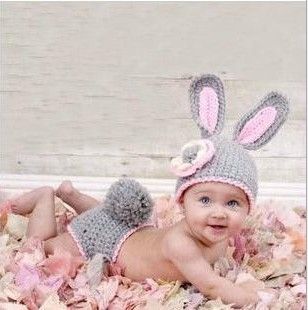 Ren handgjorda spädbarns småbarn Baby Rabbit Fox Modeling Pure Wool Hat 2st Set Newborn Pography Props Beanies Caps lot QS359491915