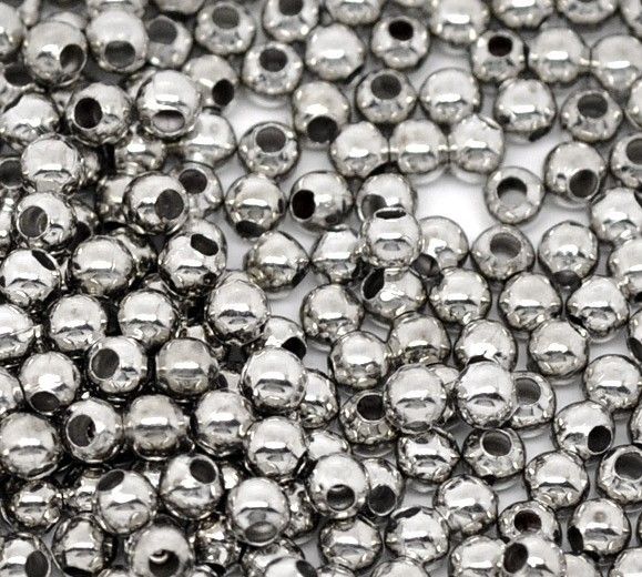 Darmowa wysyłka 1000 sztuk Gładkie kulki Koraliki 3mm Dia. Wykrycia biżuterii hurtownie