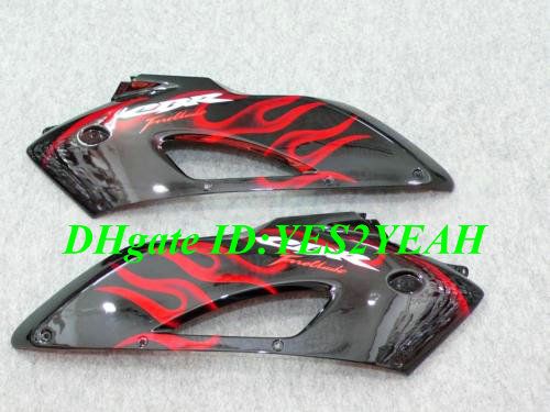 Injektionskroppar för Honda CBR1000RR 04 05 Fairing Parts CBR 1000RR CBR 1000 RR 2004 2005 Red Flames Black Fairings Kit + 7 Gåvor HM45