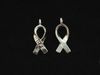 140PCS Bright Silver Cancer Awareness HOPE Ribbon Charms A5104SP