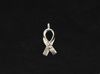 140pcs Bright Silver Cancer Awareness Hope Ribbon Charms A5104SP