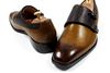 Dress shoes Monk shoes oxford custom handmade shoes genuine calf leather color brown double buckles new arrival HD-0130