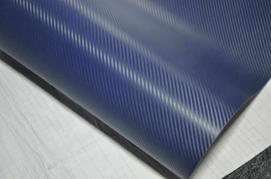 Dark Blue Air Free Bubble Carbon Fiber Vinyl Sticker Wrap 1.52*30m
