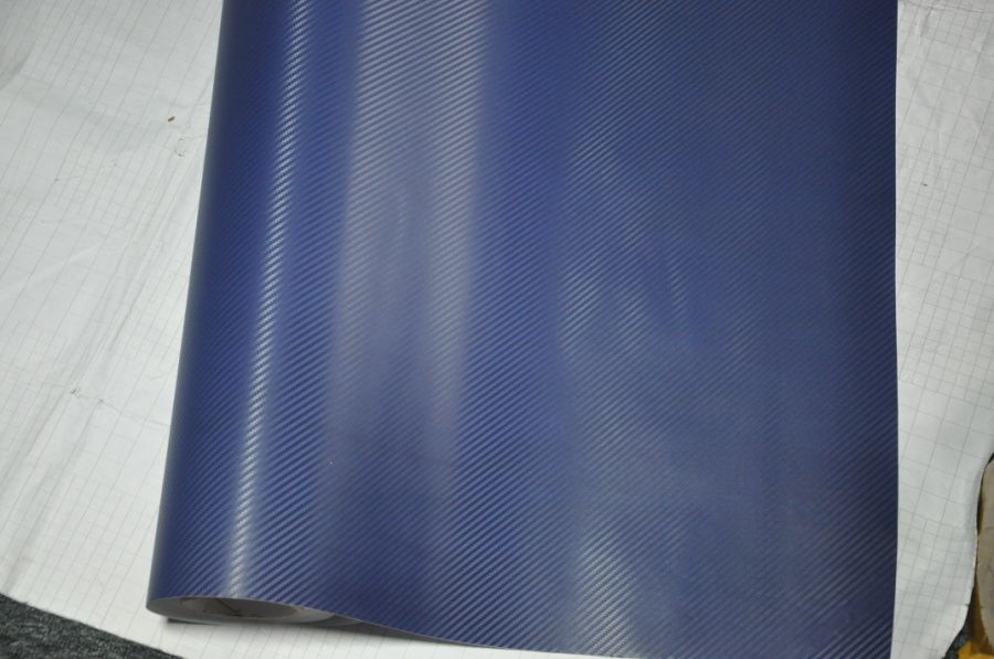 Dark Blue Air Free Bubble Carbon Fiber Vinyl Sticker Wrap 1.52*30m