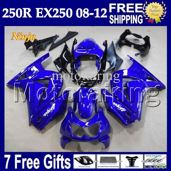 

100 new fit kawa aki 08 09 10 11 12 ninja 250r cl1324 all glo y blue 2008 2009 2010 2011 2012 ex250r ex250 r 3 ex 250 fairing
