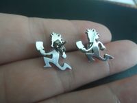10pairs hot selling performer Hatchet man stainless Steel hatchetman charms Earring studs ICP for XMAS jewelry