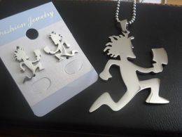 Free ship!best selling Large size Fashion men's XMAS jewelry set Stainless Steel ICP hatchetman charms pendant necklace & earring