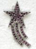 Partihandel Crystal Rhinestone Pentagram Star Brosches Fashion Costume Pin Brosch Smycken Gift C734 Gratis frakt
