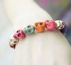 free shipping skull bracelet Turquoise Skull Strand Multicolor Bracelet Stretch bracelet Nice bracelets wholesales 8colors