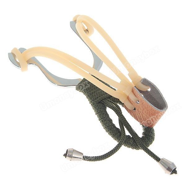 Stainless Steel Catapult Slingshot Launcher Wrapped With Rope Rubber