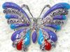12 stks / partij Groothandel Crystal Rhinestone Kleurrijke Emaille Butterfly Broches Mode Kostuum Pin Broche Sieraden Gift C158