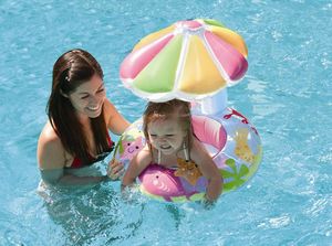 Galleggiante gonfiabile per bambini con fiore da 1 pz con galleggiante per piscina con rumore stridulo NOVITÀ