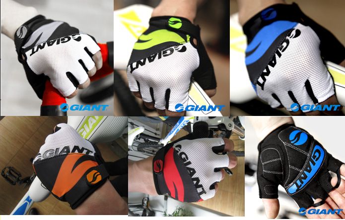 NYA Bicycle GIANT Half Finger Handskar Andas Slip Glove Storlek M-XL Cykling Röd/Blå/Svart/Grön