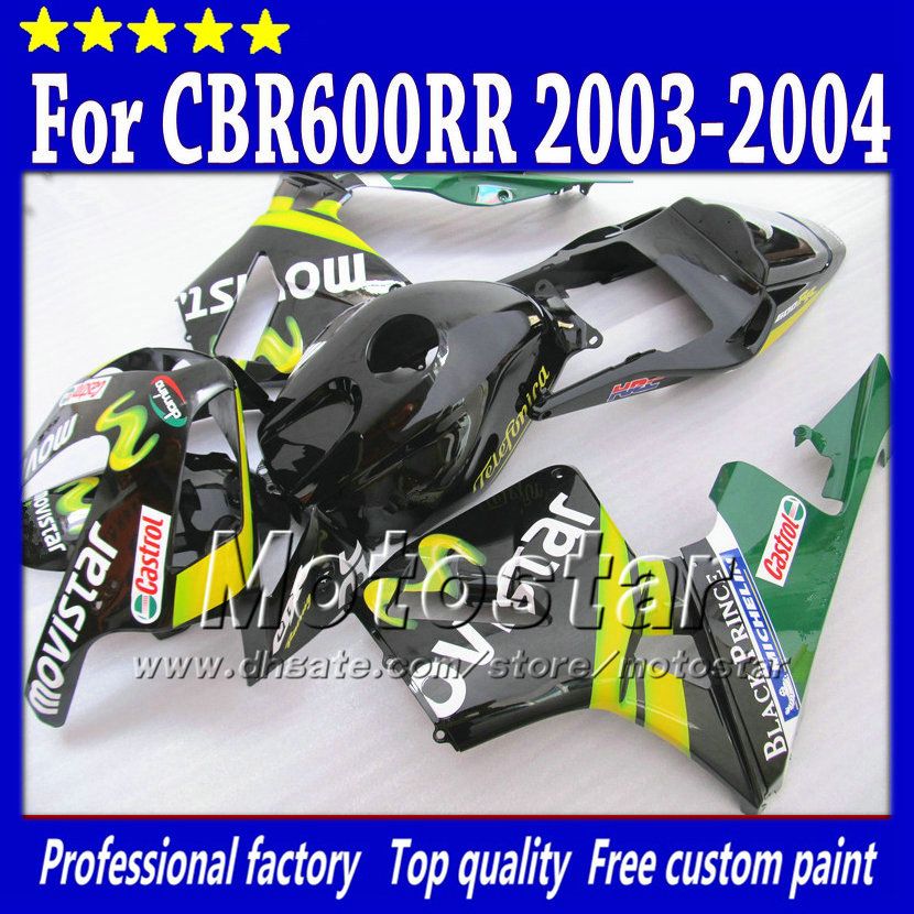 7GIFTS Wtryskarka Wróżki Zestaw do Honda CBR 600 RR 03 04 CBR600RR F5 2003 2004 Road Racing ABS Plastikowe Zestawy Flouring SQ41