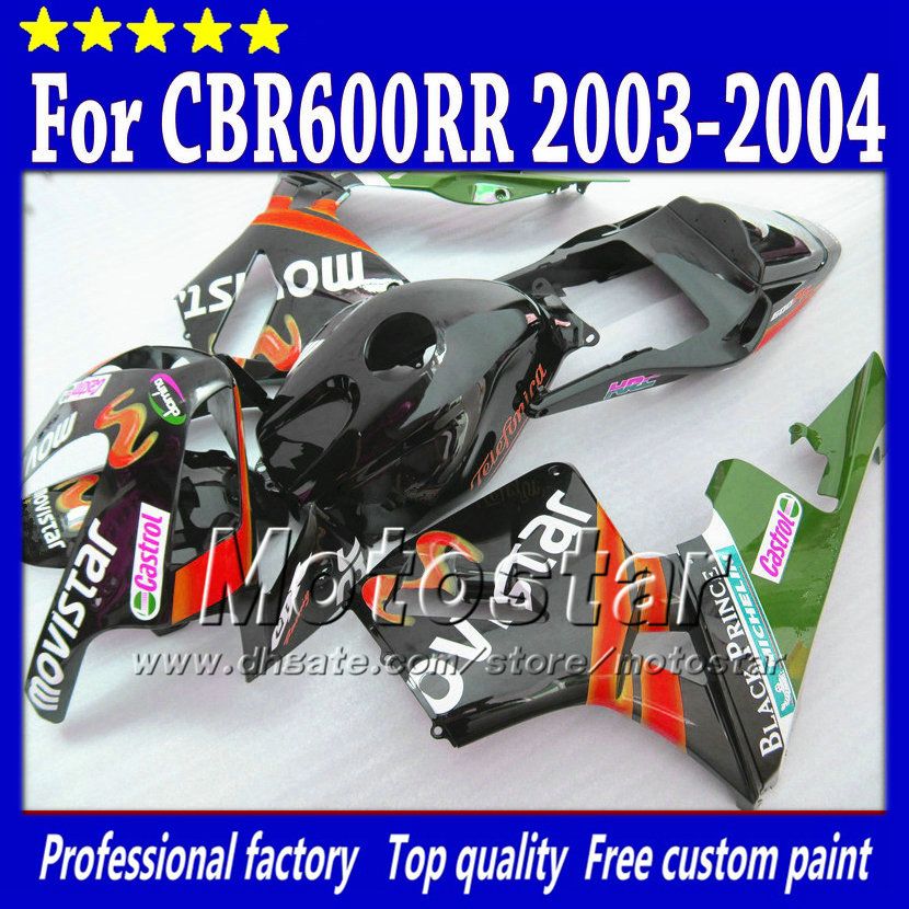 

7 Gifts injection fairings kit for HONDA CBR 600 RR 03 04 CBR600RR F5 2003 2004 red glossy black abs fairing sq46, Multi-color