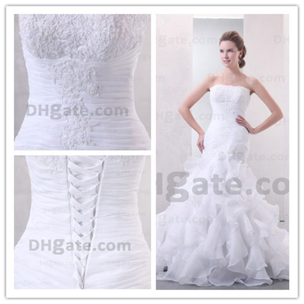 Sirena Compre De Real Ruffles Vestido A Novia Photo Organza 7vYb6Ifyg