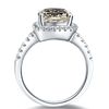 Partihandel 3 CT Princess Cut Stämpel PT950 bästa kvalitet silver syntetisk diamantring, förlovningsring, vigselring, förslag, engagemang, bröllop