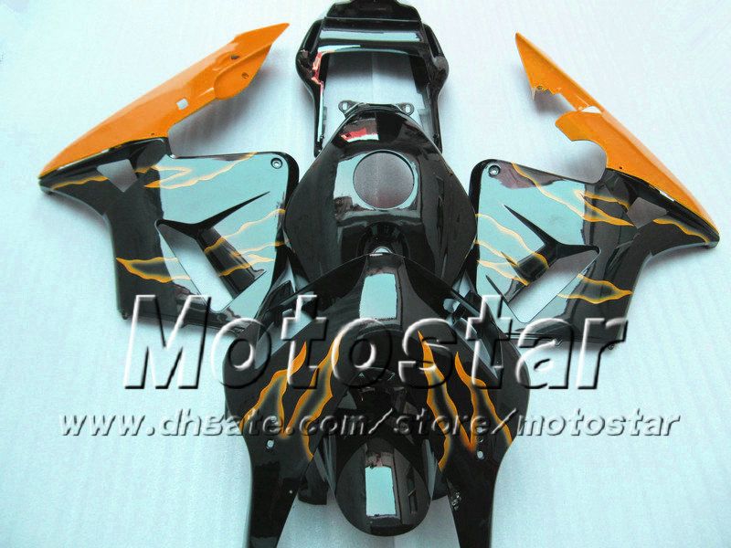 7 Gifts injection molding fairings kit for HONDA CBR 600 RR 03 04 CBR600RR F5 2003 2004 orange flame motorcycle fairing set sq77