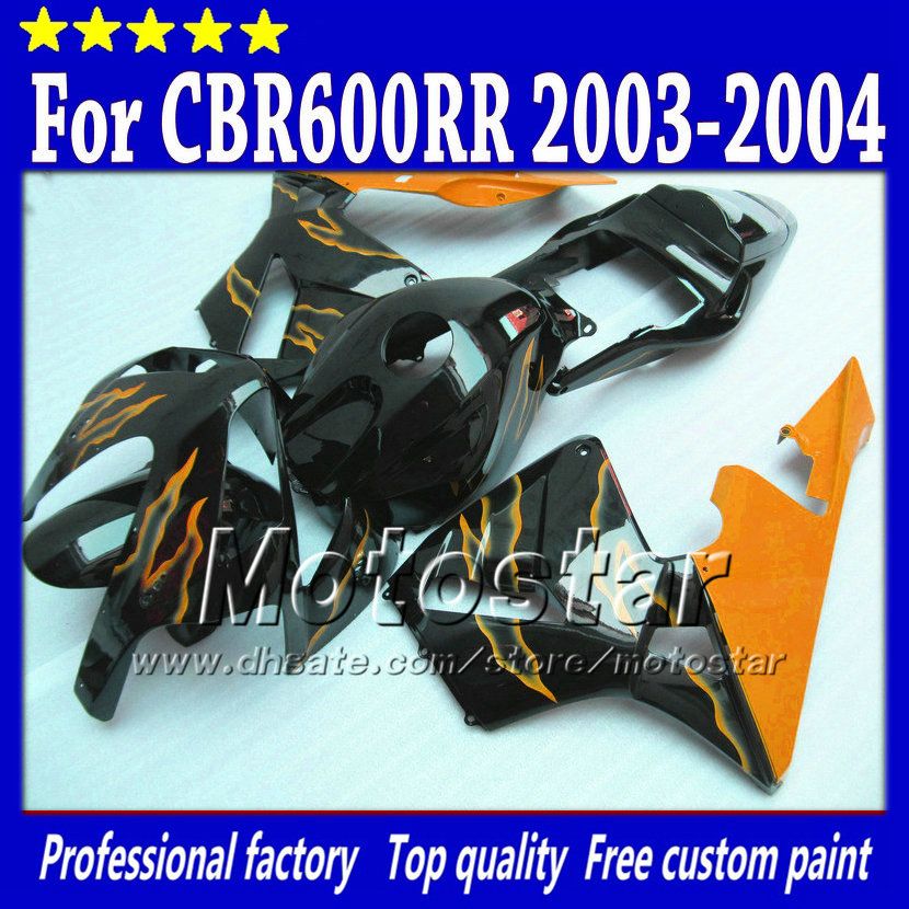 7ギフト射出成形フェアリングキットホンダCBR 600 RR 03 04 CBR600RR F5 2003 2004オレンジフレームオートバイフェアリングセットSQ77