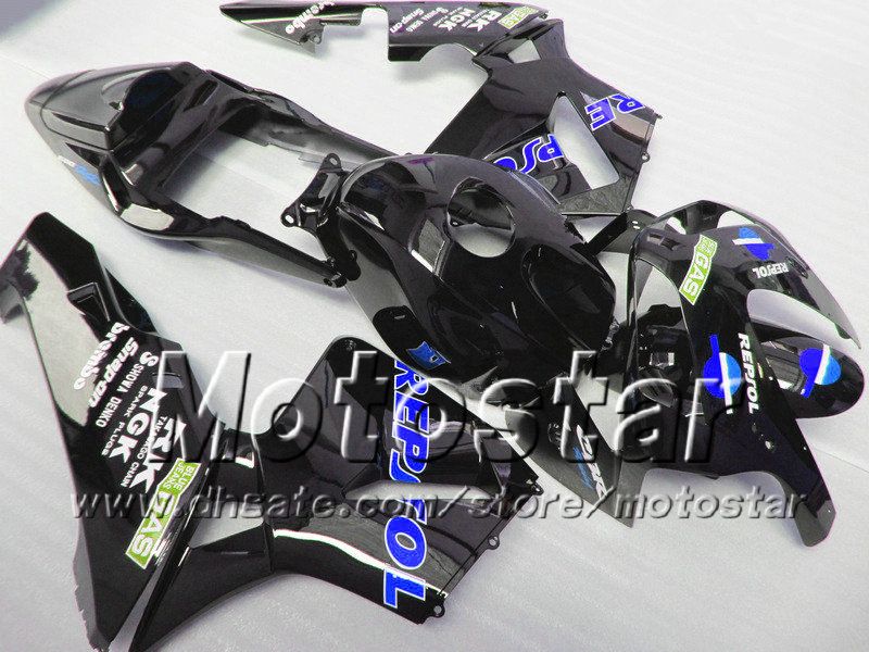 7 Regali kit carenature stampaggio ad iniezione HONDA CBR 600 RR 03 04 CBR600RR F5 2003 2004 Repsol carenatura moto nera