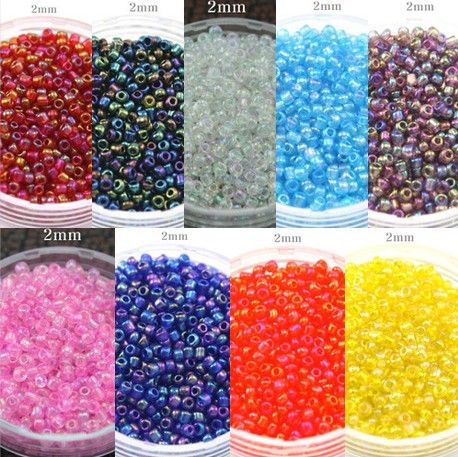 2mm 50g / mycket 9 färger val ashion färgglada tjeckiska diy lösa spacer glas frö pärlor plagg tillbehörJewelry fynd