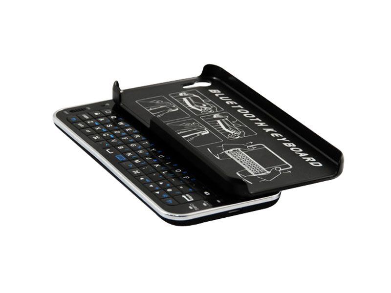 White Black Ultra Thin Slider QWERTY Wireless Bluetooth Keyboard