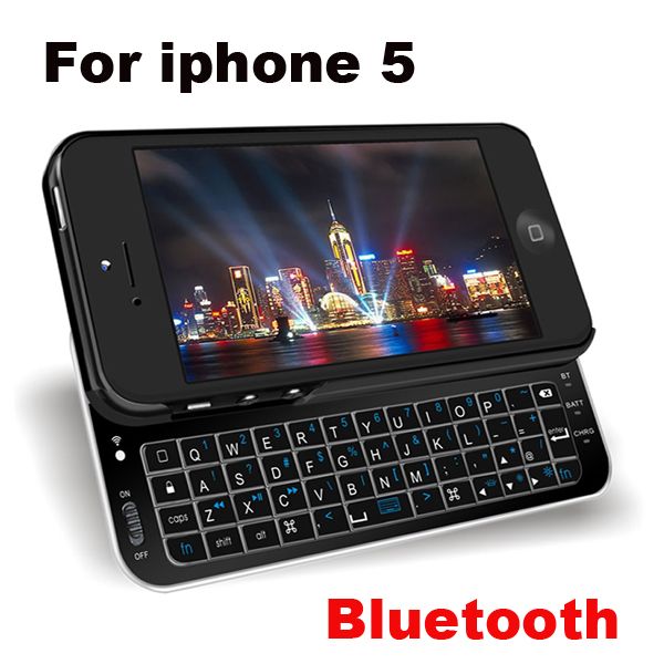 White Black Ultra Thin Slider QWERTY Wireless Bluetooth Keyboard