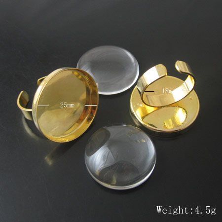 Fashion Jewelry Free Shipping Ring Bases Perfect for Cabochons base inside diameter 13x18MM brass Nickel Free Lead FreeID7351