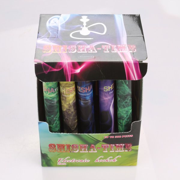 Novas descartáveis ​​E-shisha Canetas cigarro eletrônico e-hookah 500 puffs com frete grátis vários sabores EGO Cigar 