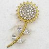 Wholesale Crystal Rhinestone Sunflower Brooches Fashion Costume Pin Brooch Wedding Party Prom Brooch Jewelry C755