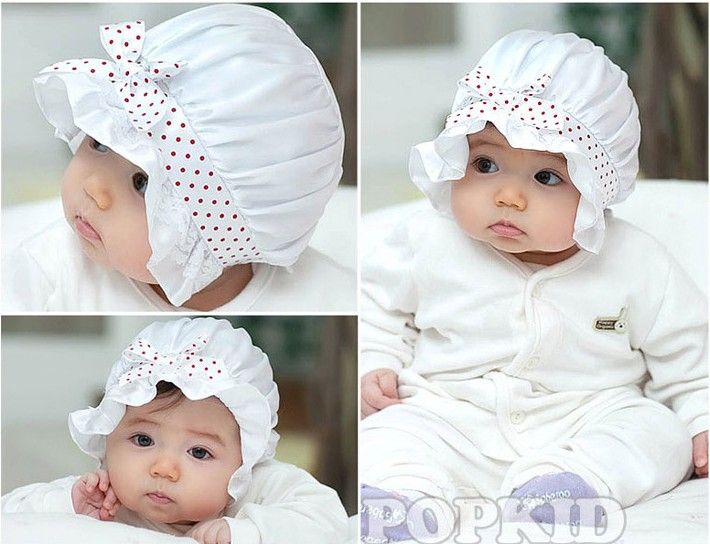 Silk Fabrics Baby Sun Hats Newborn Baby Flower Lace Bowknot Summer Hat