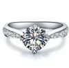 Anello di fidanzamento in argento massiccio 925 a 4 punte con anello di fidanzamento NSCD Diamond Classic Brand Diamond Jewelry Anello da anniversario placcato in oro bianco 18 carati femminile