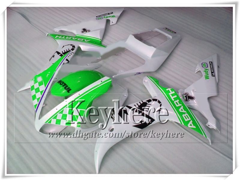 Popolare YZFR1 2002 2003 ABS plastica kit YAMAHA carena YZF R1 02 YZF-R1 03 verde bianco moto da corsa parti con 7 regali tp41