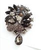 3 "Pozłacane Duży Szampana Kryształ Rhinestone Diamante Luksusowy Wedding Wedding Drop Brooch Kobiety Biżuteria Akcesoria