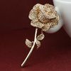 Elegante Limpar Strass Cristal Rose Flor Brilhante Cristal Strass Pin Broche Corsage