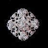 Nice Silver Plated Rhinestone Crystal Flower Design Small Collar Pin Brooch