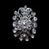 Broche de Strass prata Flor De Cristal Claro Diamante Weddng Partido Bouquet Pins Acessórios