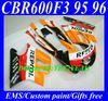 HONDA CBR600F3 95 96 CBR 600F3 için kaporta gövdesi kiti CBR600 CBRF3 CBR 600 F3 1995 1996 REPSOL Kaportalar kaporta HG86