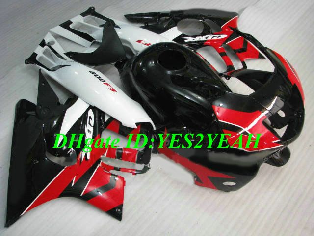 Motorcykel Fairing Kit för Honda CBR600F3 95 96 CBR600 F3 1995 1996 ABS Plaströd vita svarta Fairings Set + Presenter HQ04