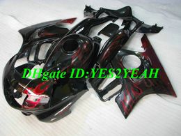 Motorcycle Fairing kit for Honda CBR600F3 97 98 CBR600 F3 1997 1998 ABS Plastic Red flames black Fairings set+Gifts HQ15