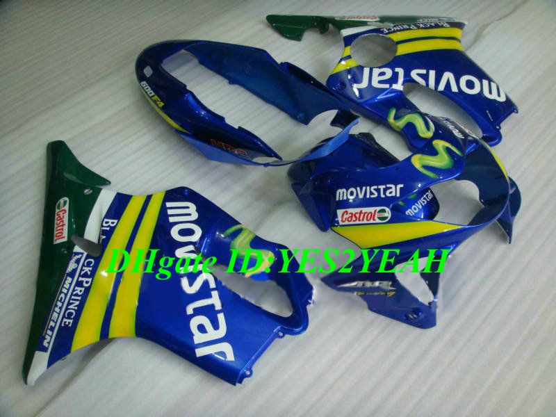 Top-rated kit de Fusão de molde de Injeção para Honda CBR600F4 99 00 CBR600 F4 1999 2000 ABS azul Verde conjunto de Carenagens + Presentes HJ14