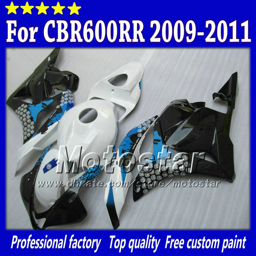 Carénages de moto moulés par injection pour HONDA CBR600RR F5 2009 2010 2011 CBR 600 RR 09 10 11 kit de carénage bleu blanc noir st7