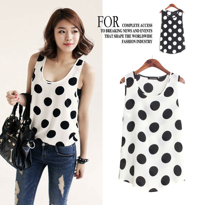 polka dot sleeveless top