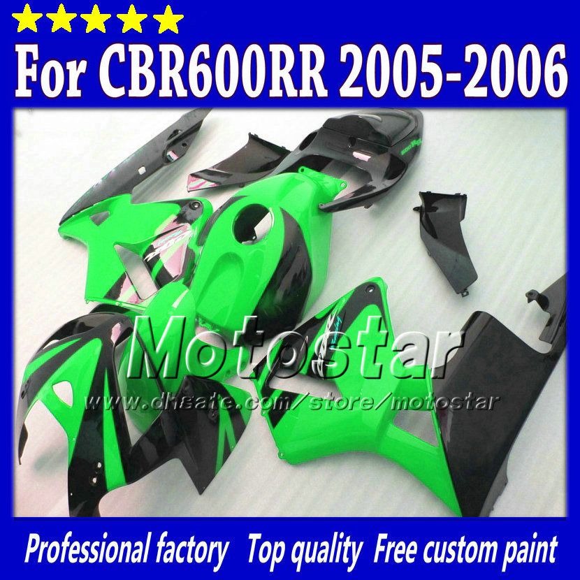 carene carrozzeria per HONDA CBR600RR F5 2005 2006 CBR 600 RR 05 06 CBR 600RR verde lucido con carenatura nera set st54