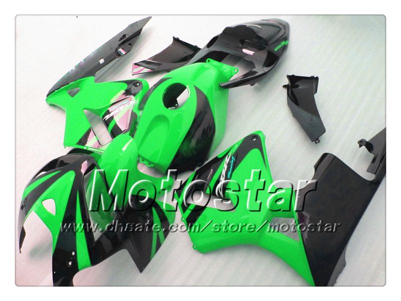 Bodywork Fairings för Honda CBR600RR F5 2005 2006 CBR 600 RR 05 06 CBR 600RR Glansig grön med svart Fairing Set ST54