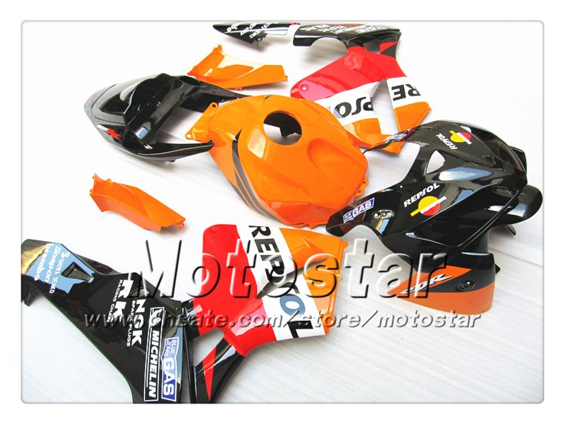 Bodywork fairings for HONDA CBR600RR F5 2005 2006 CBR 600 RR 05 06 CBR 600RR glossy orange red black Repsol fairing set st59