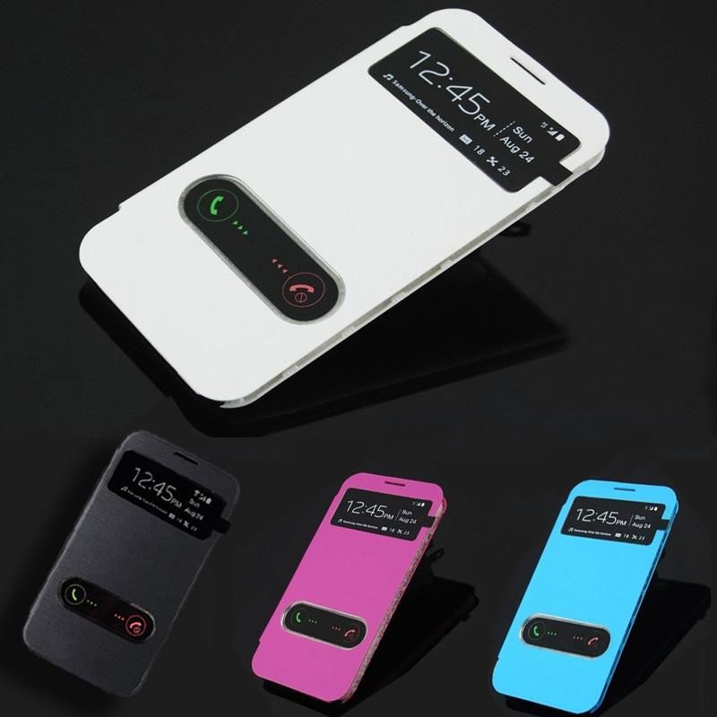 S5Q Brushed Flip View Smart Case Battery Cover NFC For Samsung Galaxy