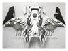 Bodywork Fairings för Honda CBR600RR F5 2005 2006 CBR 600 RR 05 06 CBR 600RR Svart flamma i blank vit Fairing Set ST66