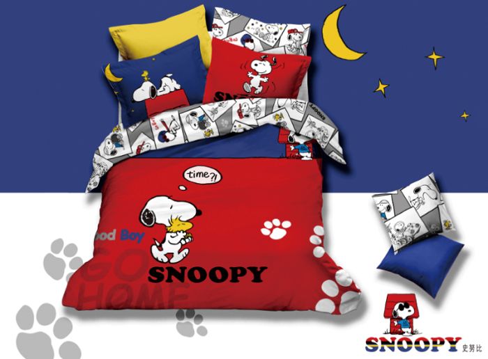 Snoopy Dog Red Comforter Bedding Set Queen Cartoon Animie For Kids