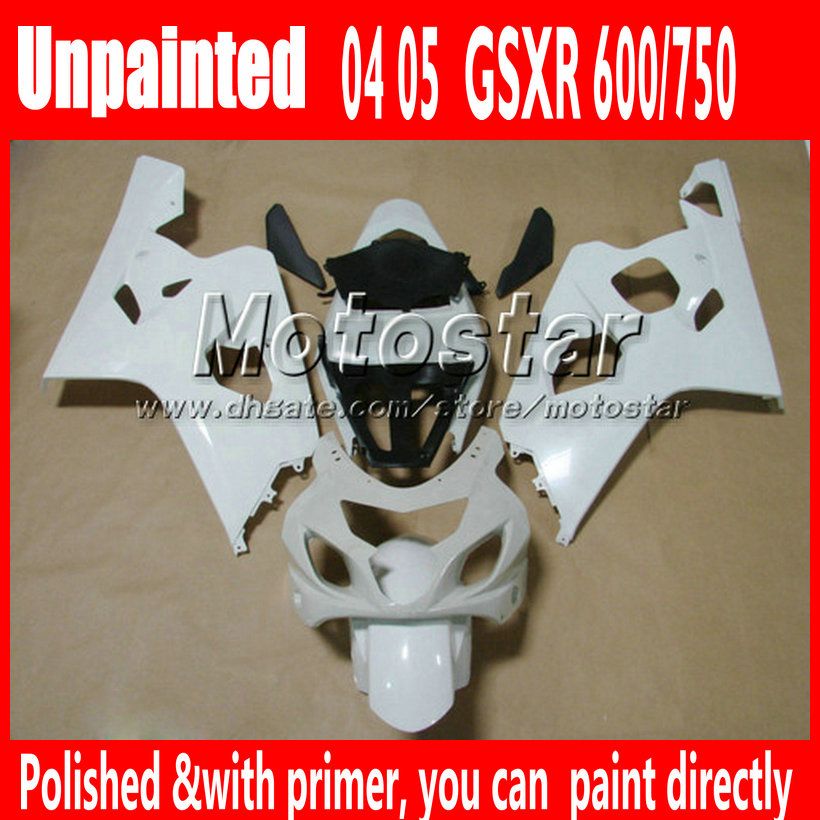 Unpainted Fairings för Suzuki GSXR 600 750 2004 2005 K4 Polerad fairing med Primer GSXR600 GSXR750 04 05 TT19